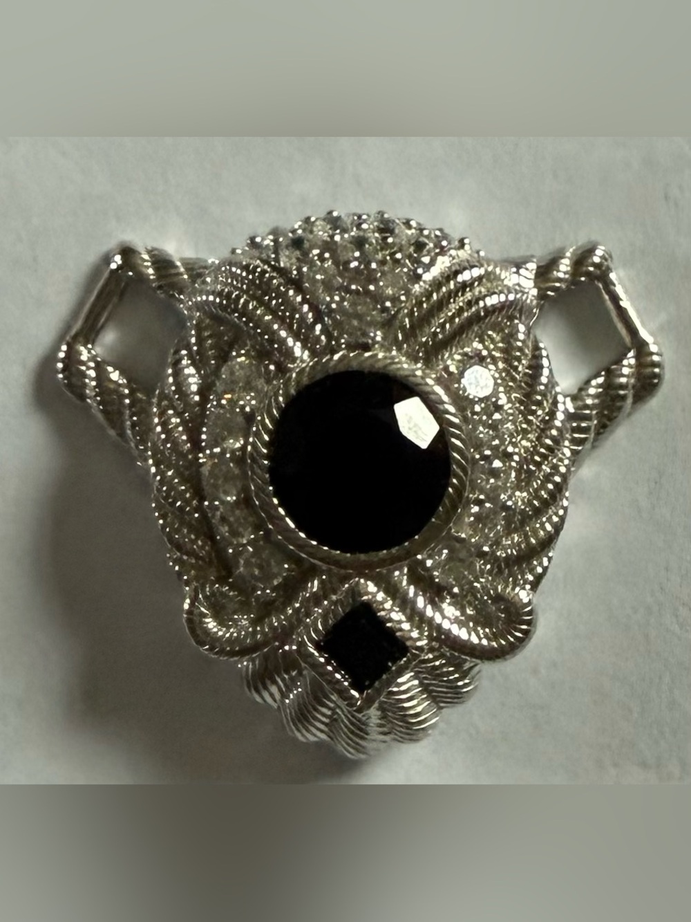 Judith Ripka  Pendant/Enhancer featuring Black Stones